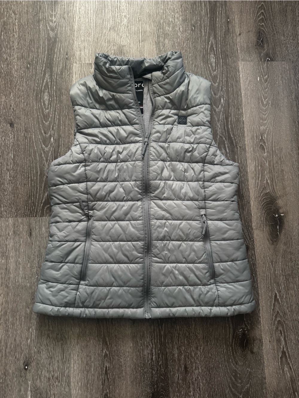 Ororo Womens Heated Puffer Vest in Grey size Medium